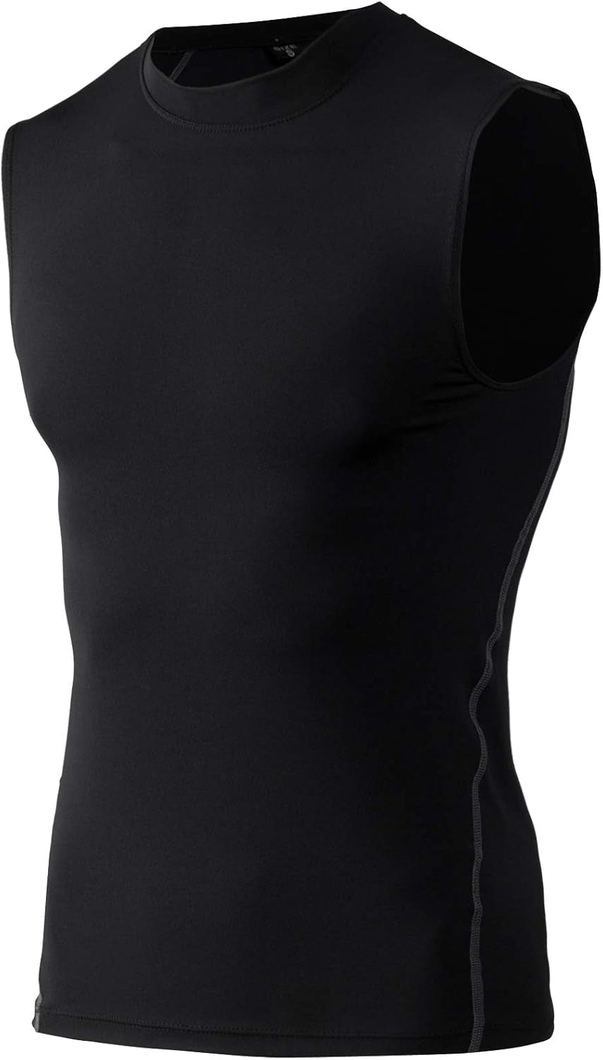 Men’S 3 Pack Compression Quick Dry Fit Sleeveless Tank Tops Undershirts