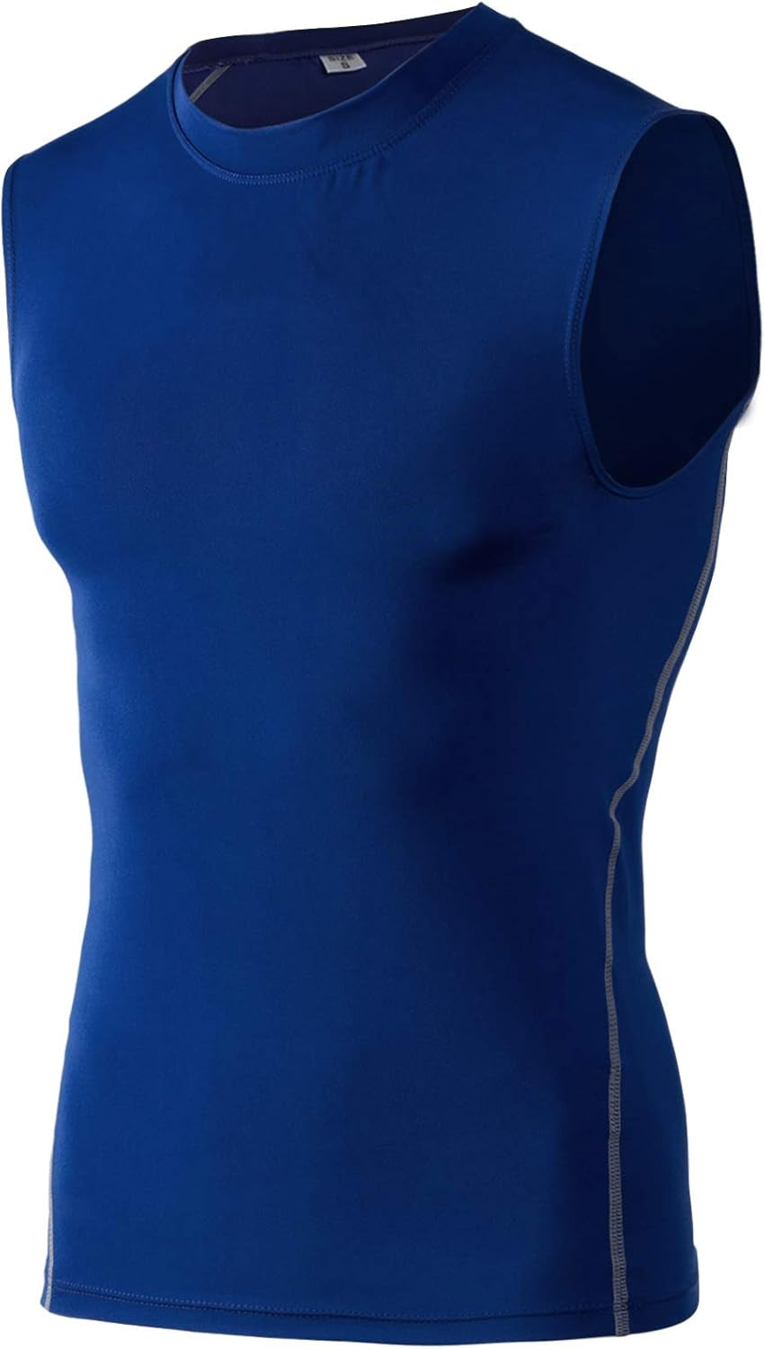 Men’S 3 Pack Compression Quick Dry Fit Sleeveless Tank Tops Undershirts