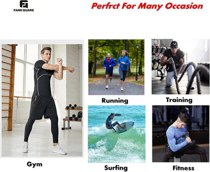 Men'S Lightweight Short Sleeve Cool Dry Rashguards Compression Sports Workout T-Shirt