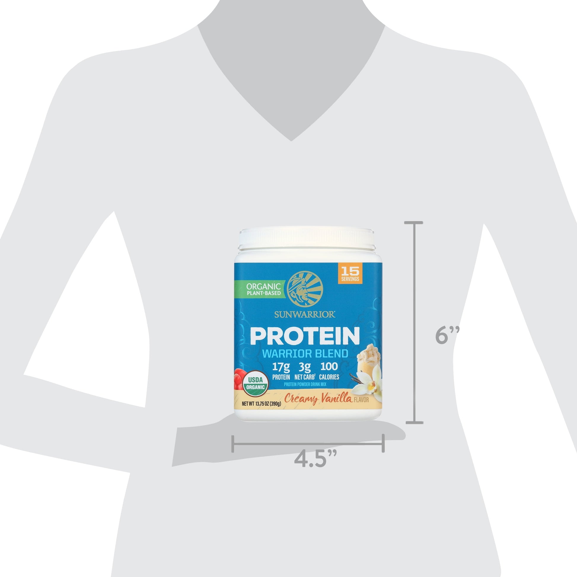 Organic Vanilla Protein Powder | Superfood, Vegan Plant-Based Protein Powder, Vanilla, 13.75Oz