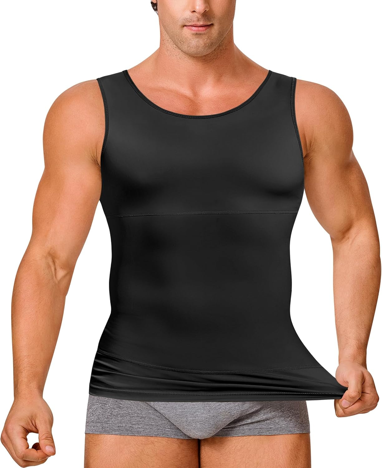 Men Compression Shirt Shapewear Slimming Body Shaper Vest Undershirt Tummy Control Tank Top