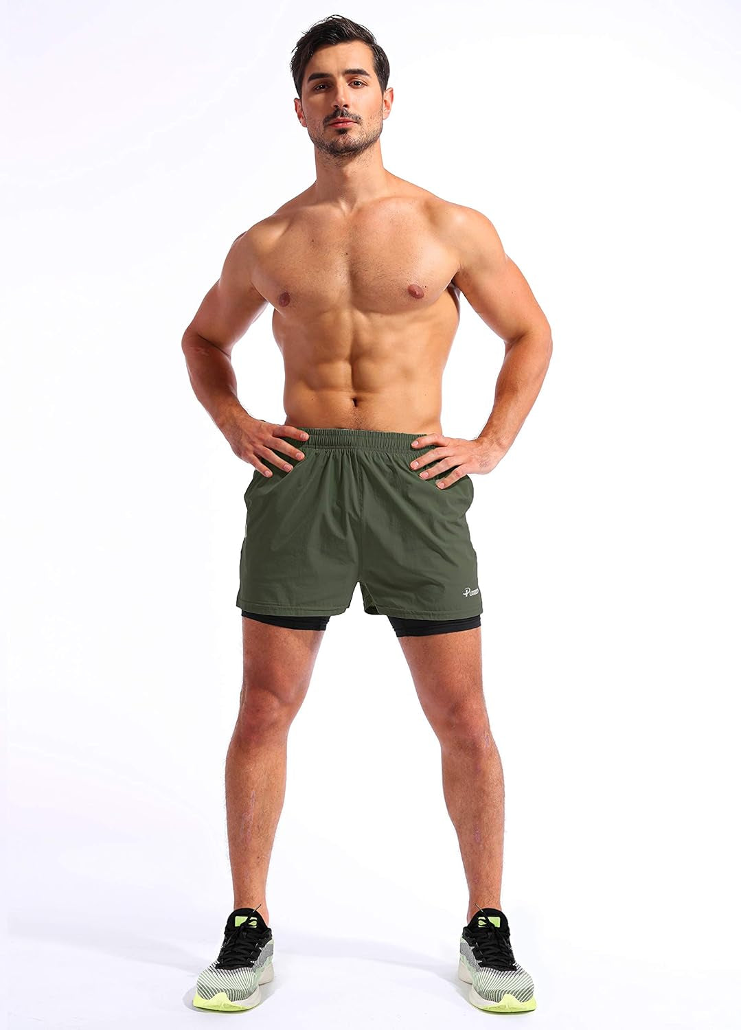 Men’S 2 in 1 Running Shorts 5" Quick Dry Gym Athletic Workout Shorts for Men with Phone Pockets