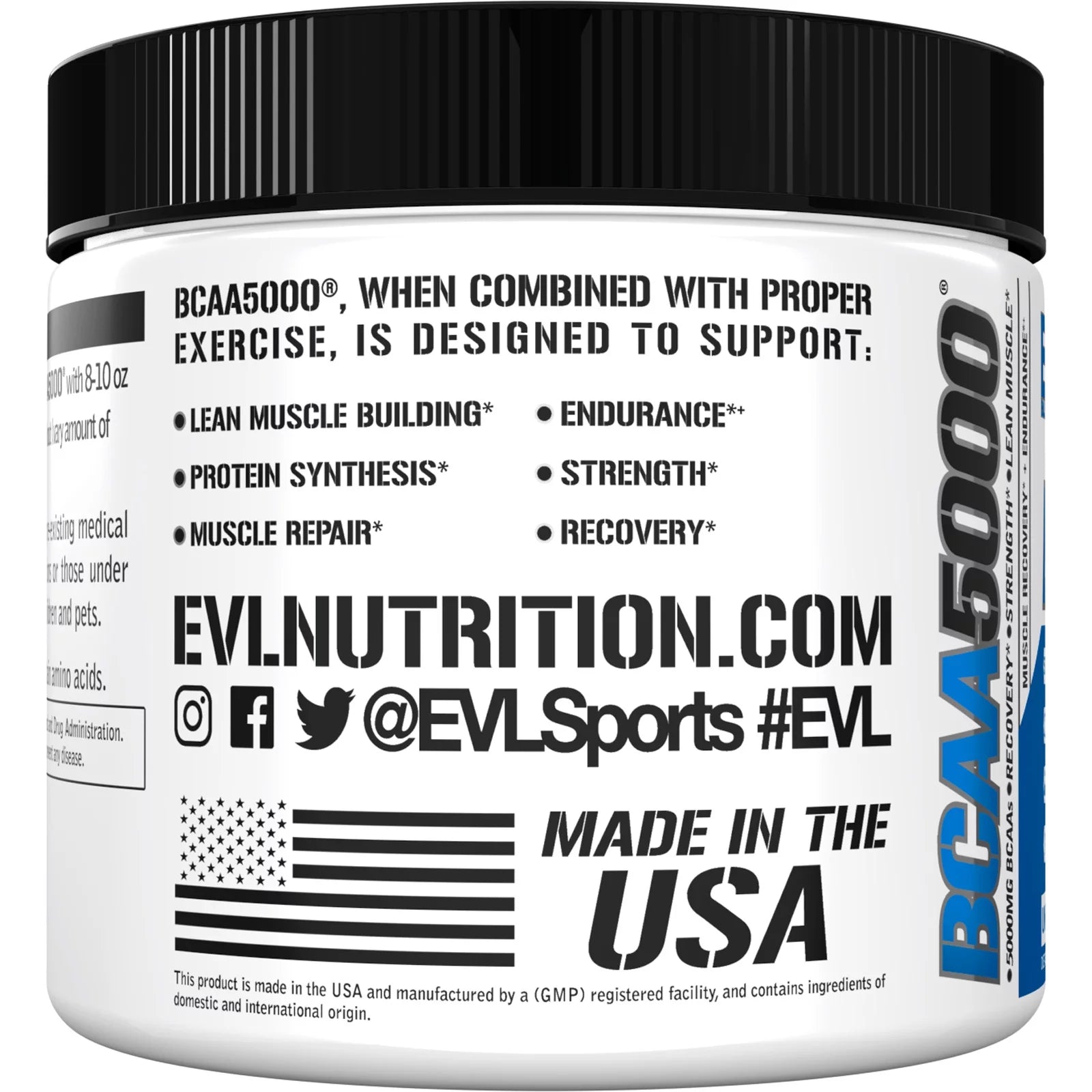 EVL Bcaas Amino Acids Powder - BCAA Powder Post Workout Recovery Drink and Stim Free Pre Workout Energy Drink Powder - 5G Branched Chain Amino Acids Supplement for Men - Unflavored Powder