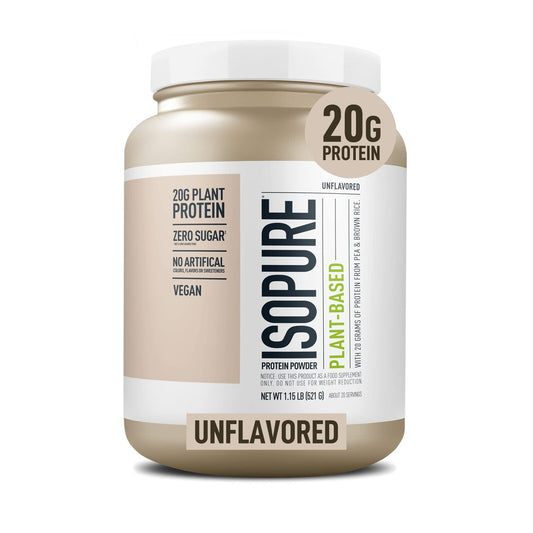 Vegan Protein Powder Unflavored from Isopure, Gluten Free, Keto, Sugar Free,