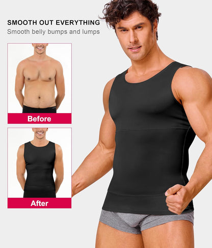 Men Compression Shirt Shapewear Slimming Body Shaper Vest Undershirt Tummy Control Tank Top