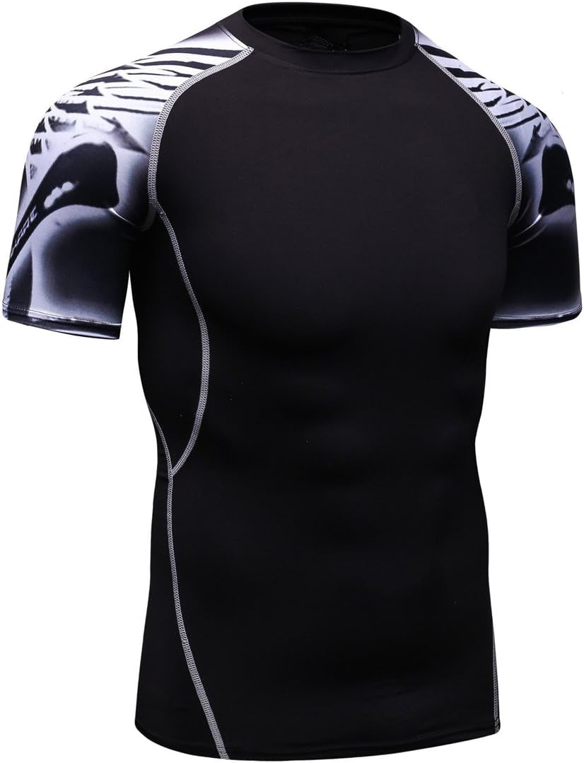 Men'S Lightweight Short Sleeve Cool Dry Rashguards Compression Sports Workout T-Shirt