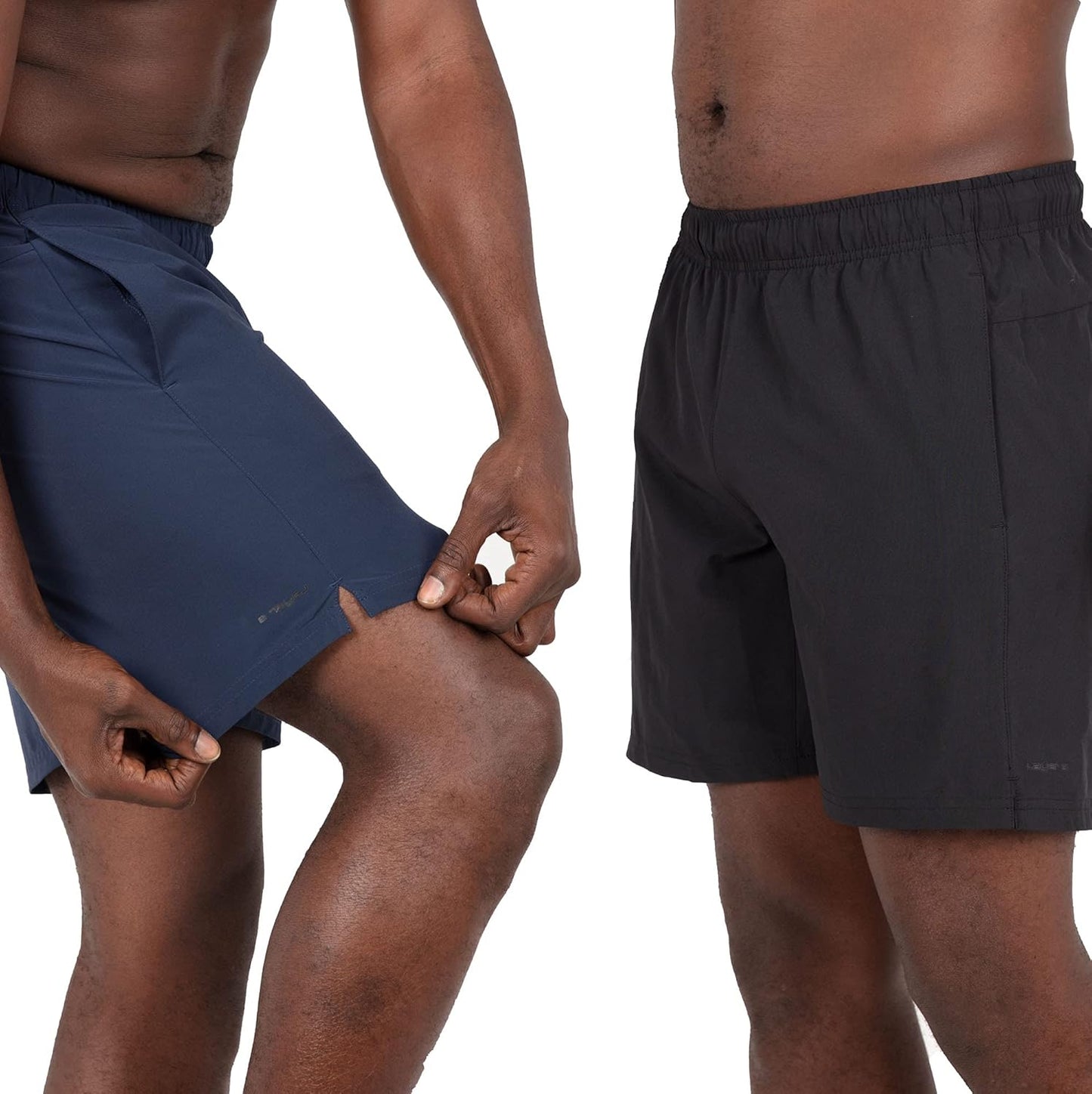 Men’S Shorts Two Pack All Purpose 7 and 9 Inch Woven Stretch Athletic Training Shorts with Pockets and Zip Pocket