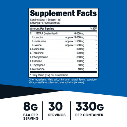 EAA Powder 30 Servings (Blue Raspberry)- Amino Acids Supplement