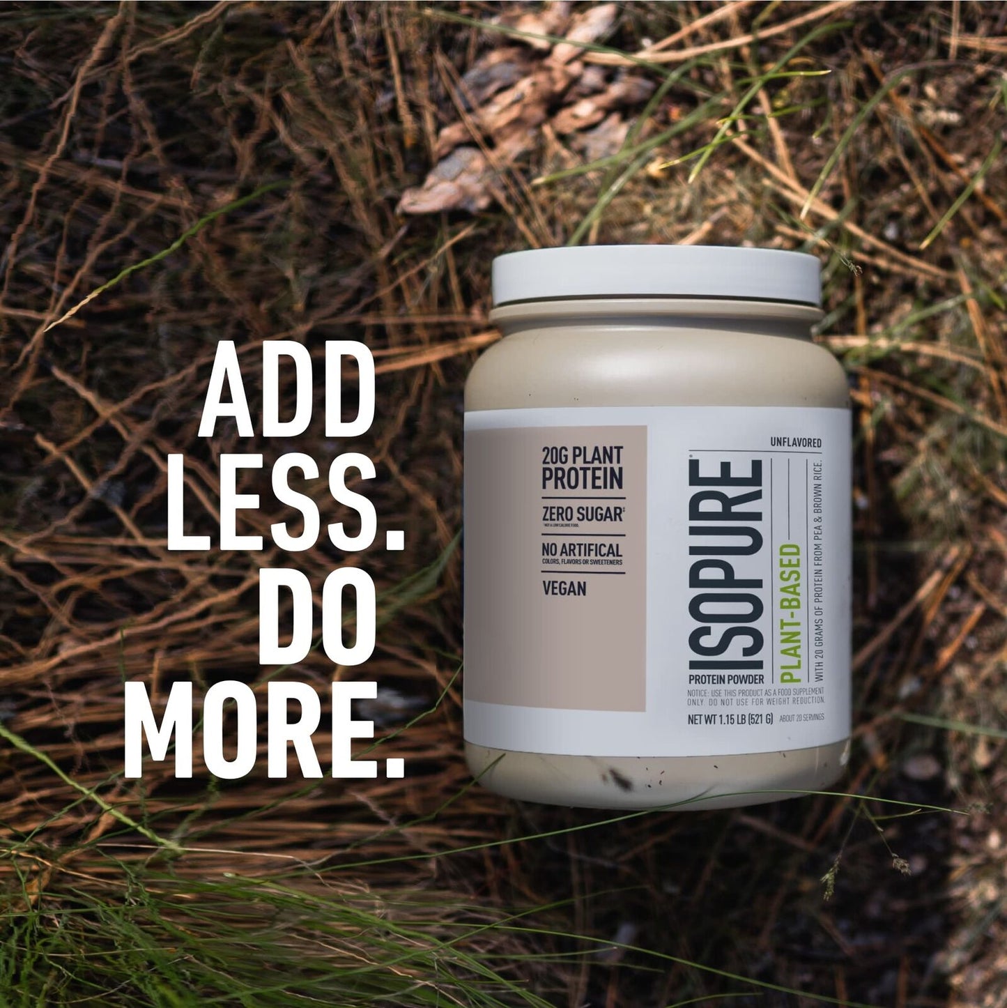 Vegan Protein Powder Unflavored from Isopure, Gluten Free, Keto, Sugar Free,