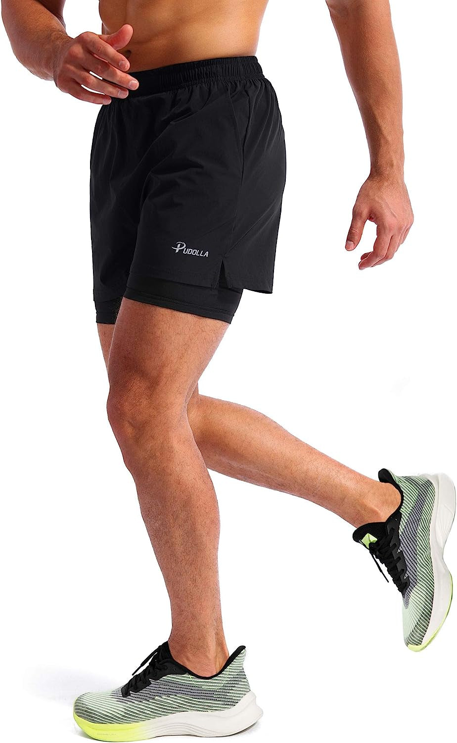 Men’S 2 in 1 Running Shorts 5" Quick Dry Gym Athletic Workout Shorts for Men with Phone Pockets